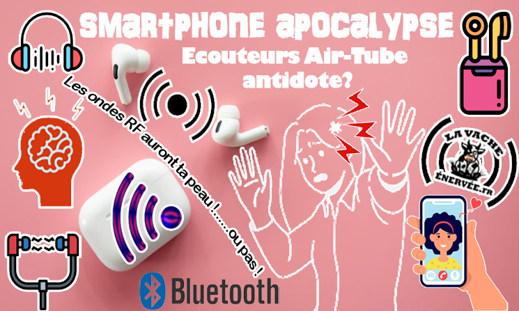 Kit mains libres anti-ondes stéréo AIR TUBE pour téléphones mobiles AIRCOM  A1 